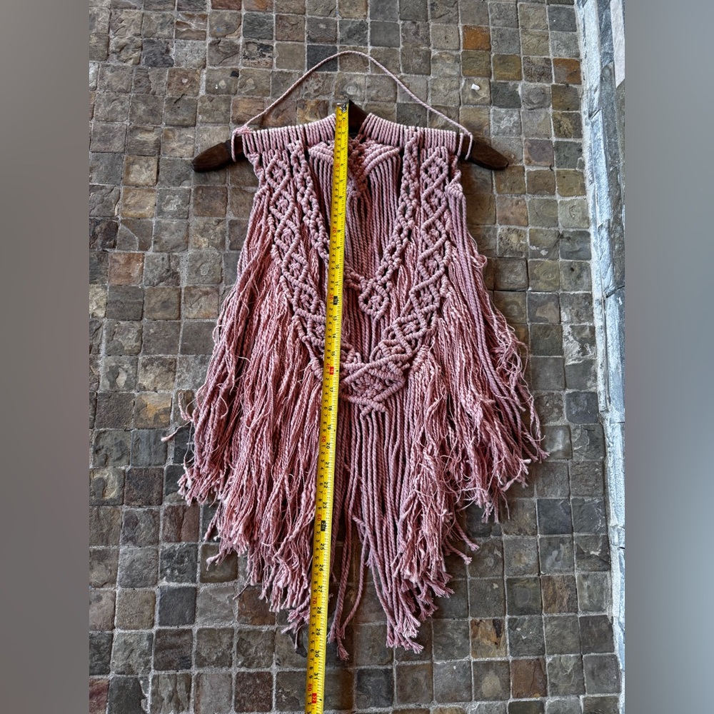 Pink Macrame Wall Hanging - Picture 3 of 5